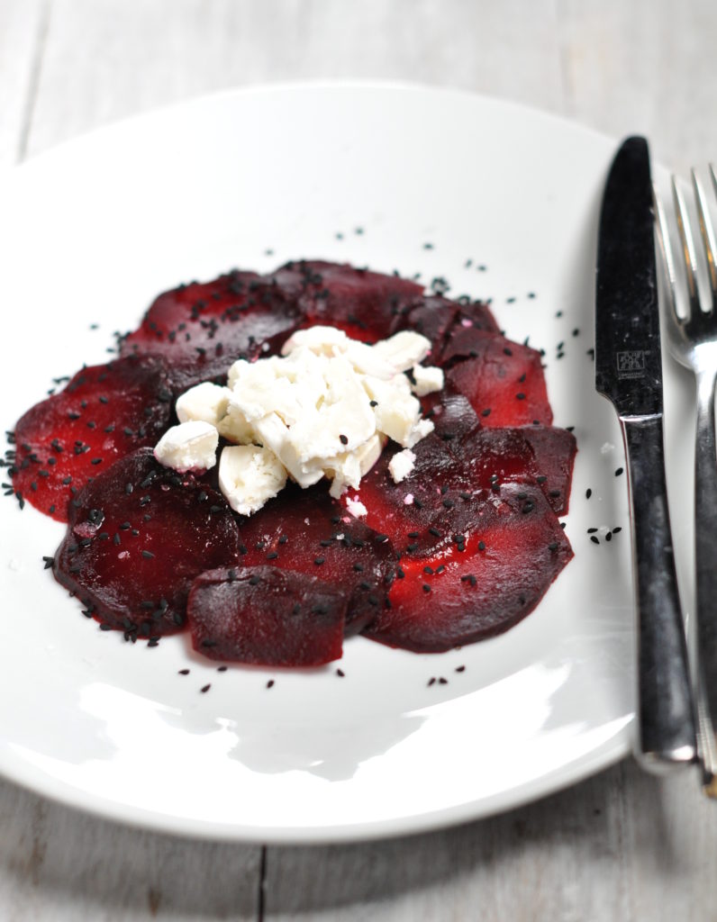 Beetroot carpacio with goat cheese – Maya Cooks